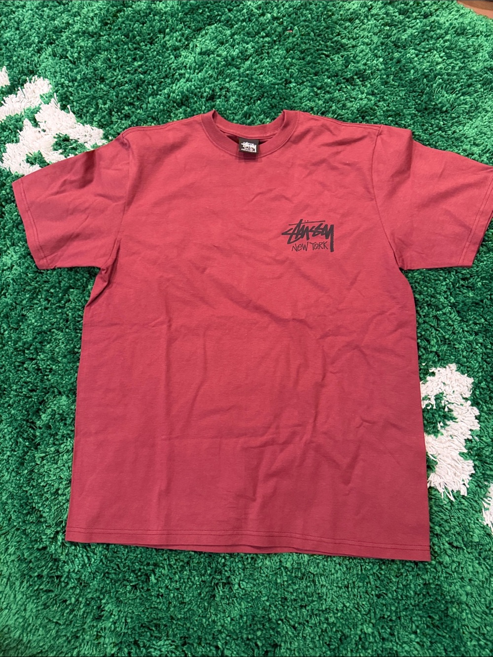 NWT Stussy New York Men's Burgundy Chapter T-Shirt Size Medium